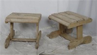 Pair Of Wooden Planters/stools