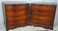 2 Leather Top  Small 4 Drawer Dresser/ End Tables