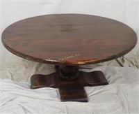 Solid Wood Pedestal Round Coffee Table