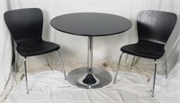 Modern Pedestal Table W/ 2 Chairs Crate & Barrel