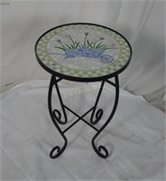 Metal Plant Stand With Tile Mosaic