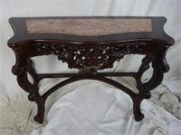 Ornate Marble Top Carved Table