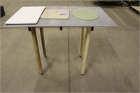 Rolling 1/2" Corian Cutting Table Approx 51"x30"x