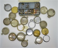 Lot of Pocket Watch Cases & Parts