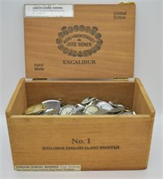 Vintage Cigar Box Full of Vintage Watch Parts