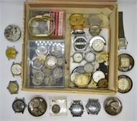 Box Lot of Vintage Watch Parts