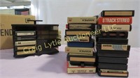 Case & full box of 8 track tapes
