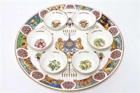 Coalport Porcelain Seder Passover Plate Six Bowls