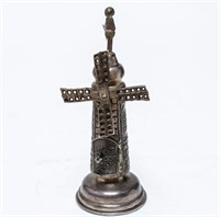 Judaica Sterling Silver Spice Tower Dutch Windmill