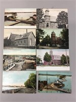 Lot of eight Dunnville, Ontario postcards.