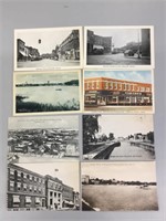 Lot of eight Dunville, Ontario postcards.