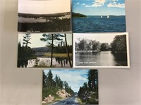Lot of five various Ontario postcards.