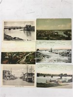Lot of six Cayuga, Ontario postcards.