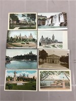 A lot of eight Ottawa, Ontario postcards.