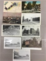 Lot of nine Simcoe, Ontario postcards or