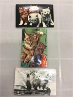Lot of three Cat postcards with squeaky’s in