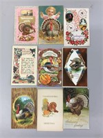 Lot of nine Thanksgiving postcards.