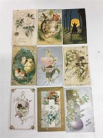Lot of nine Easter related postcards.