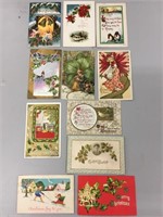 A lot of 11 early Christmas postcards.
