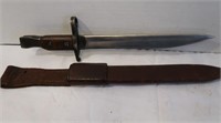 Ross Mark II Bayonet w/Leather Scabbard