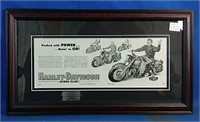 Authentic 1953 Harley Davidson advertisement