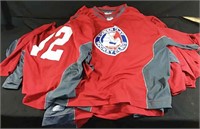 19 Numbered Practice Hockey Jerseys  - Red and