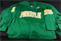 26 Green Numbered Game jerseys with tie downs