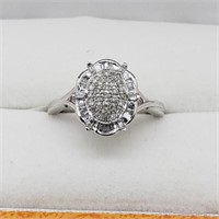 40- 10k white gold diamond cluster ring $1,350