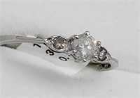 8O- 14k white gold diamond ring $1,500