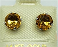 30O- 14k white gold citrine 1.4ct earrings $500