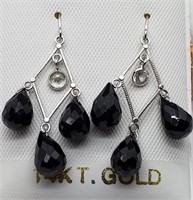 150- 10k onyx & white sapphire earrings $800