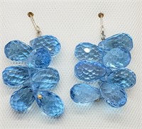 160-14k white gold blue topaz 20.0ct earrings $800