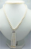 37O- sterling freshwater pearl necklace $500