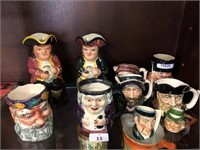 10X ASSORTED SIZED CHARACTER JUGS