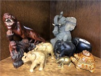 QTY OF ANIMAL STATUES
