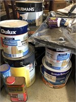 8 TINS OF TAUBMANS PAINT, ROLLERS