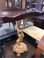 FRENCH STYLE CUPID GLASS TOP HALL TABLE