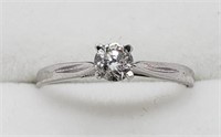 10K White Gold, Diamond Solitaire Ring .22 CT
