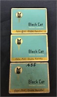 3 Black Cat Cigarette Tins