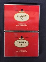 Pair of Craven A Cigarette Tins