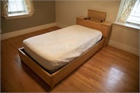 Wood Captain Bed with Head Board Storage