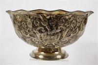 Embossed Pedestal Silver Plate Centre Piece
