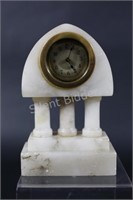 Alabaster S & F Pillar Mantel Clock