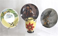 Hand Painted Czechoslavkia Vase & Plates
