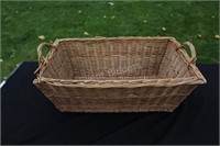 Antique Wicker Two Handle Basket