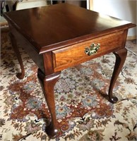 Vintage Wood Side Table With Drawer