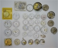 Large Lot of Antique Pocket Watches & Faces