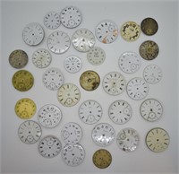 Large Lot of Antique Pocket Watch Porcelain Faces
