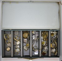 Vintage Metal Storage Box w/ Watch Parts
