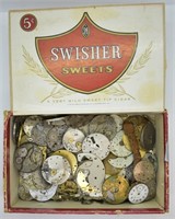Box Lot of Antique Pocket Watch Movements & Faces
